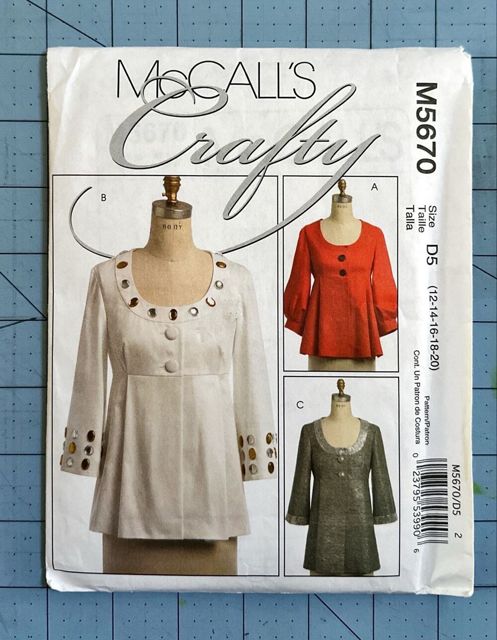 UNCUT #M5670 McCalls Misses Jackets Sewing Pattern Size 12-20